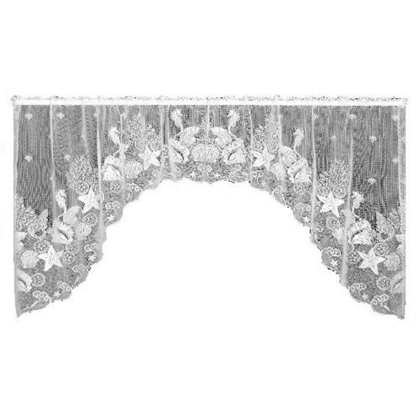 HERITAGE LACE White SEASCAPE Swag Pair 72" x 36" Made USA NEW HERITAGE LACE White SEASCAPE Swag Pair 72" x 36" Made USA NEW